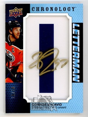 Connor McDavid 2019-20 Upper Deck Chronology Letterman Auto Card #L-ED-CM 10/10
