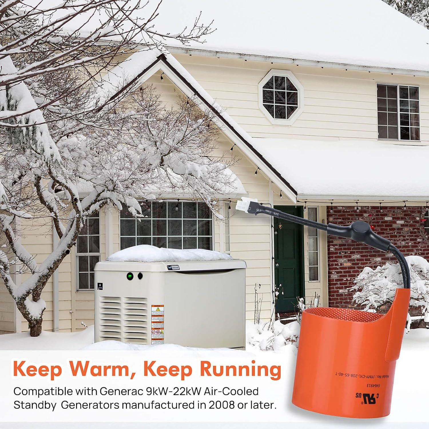 Oil Heater Kit for Generac Generator, Oil Warmer Pad for Generac 7102, Cold Weat