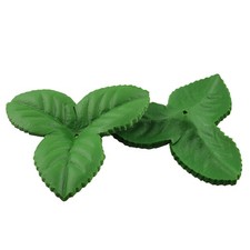 50pcs Artificial Leaves Rose Flower Leaf Green Silk Fake Leaves Christmas Par...