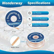 10Ft Desoldering Wick Braid Remover Solder (1 Pack) & Lead-Free Solder Flux F...