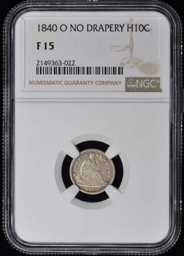 1840-O No Drapery - Seated Liberty Half Dime H10C NGC F15
