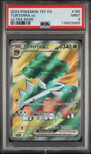 2024 POKEMON TEF EN-TEMPORAL FORCES ULTRA RARE #185 TORTERRA EX PSA 9
