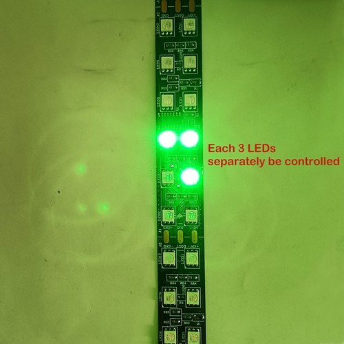 12V WS2811 5050 RGBIC LED Pixel Strip Light 600LEDs Double Row Addressable Black - Picture 5 of 15