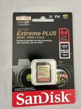 NEW SanDisk SDSDXW6-064G-ANCIN Extreme PLUS 64GB SDXC UHS-I Memory Card