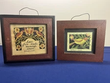 PRIMITIVES BY KATHY Framed Folk Art F.J. Rankin Hults Collection Set of 2