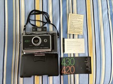 Vintage Polaroid 430 Land Camera w/ Shell Case, Strap and Polaroid Focused Flash