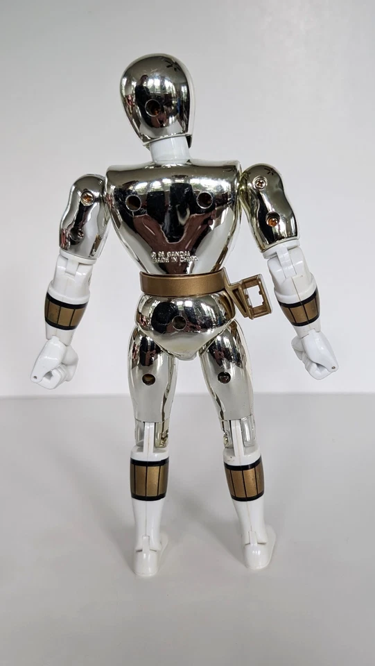 Figura de acción metálica Power Ranger Bandai 8" Silver Mighty Morphin 1995 de colección Foto 2 de 4