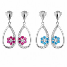 925 Sterling Silber Ohrhänger mit Zirkonia w...