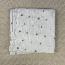 Aden  Anais Gray White Stars Baby Swaddle Blanket Muslin Cotton Lovey