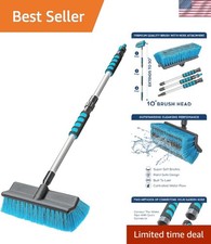 Car Wash Brush with 50'' Long Handle, Car Cleaning Brush with Hose Attachment...