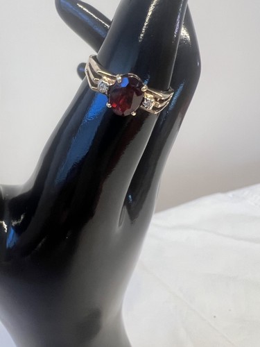 Vintage 9ct Gold Ruby and Diamond Ring - Estate Jewellery