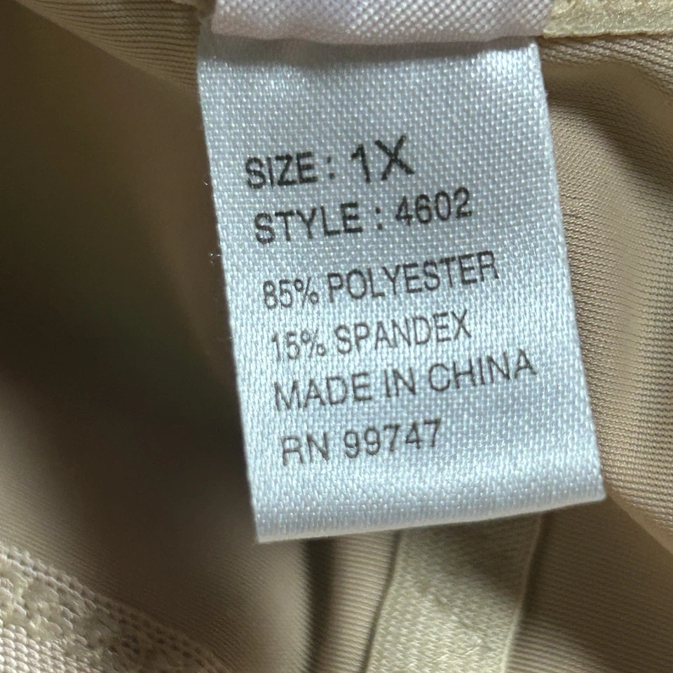 Heavenly Shapewear Para Mujer 1X Body Camisola Frontal Beige Nude Cremallera Foto 4 de 4