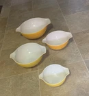 Vintage Pyrex Nesting Bowl Set Daisy Yellow Orange Cinderella