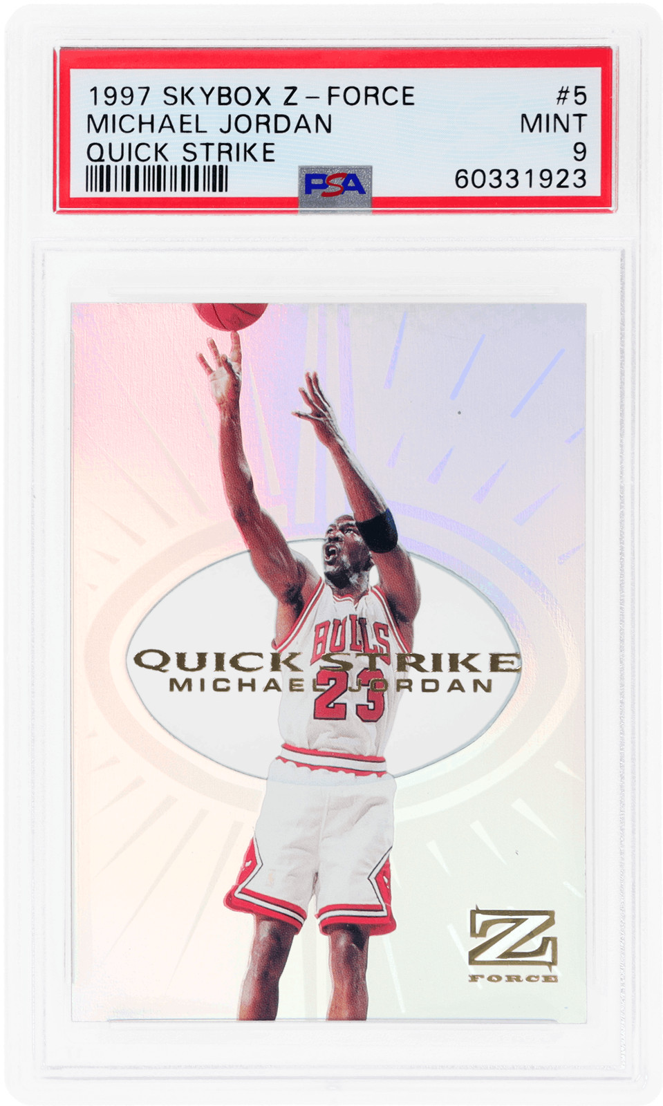 1997 Skybox Zforce Michael Jordan Quick Strike #5 PSA 9