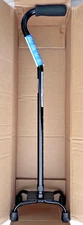 Medline Aluminum Quad Cane with Large Base for Balance, Knee Injuries, Leg Su