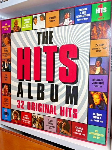 THE HITS ALBUM - 32 HITS * PRINCE Purple Rain * JACKSON * WHAM * MEAT LOAF 2xLP