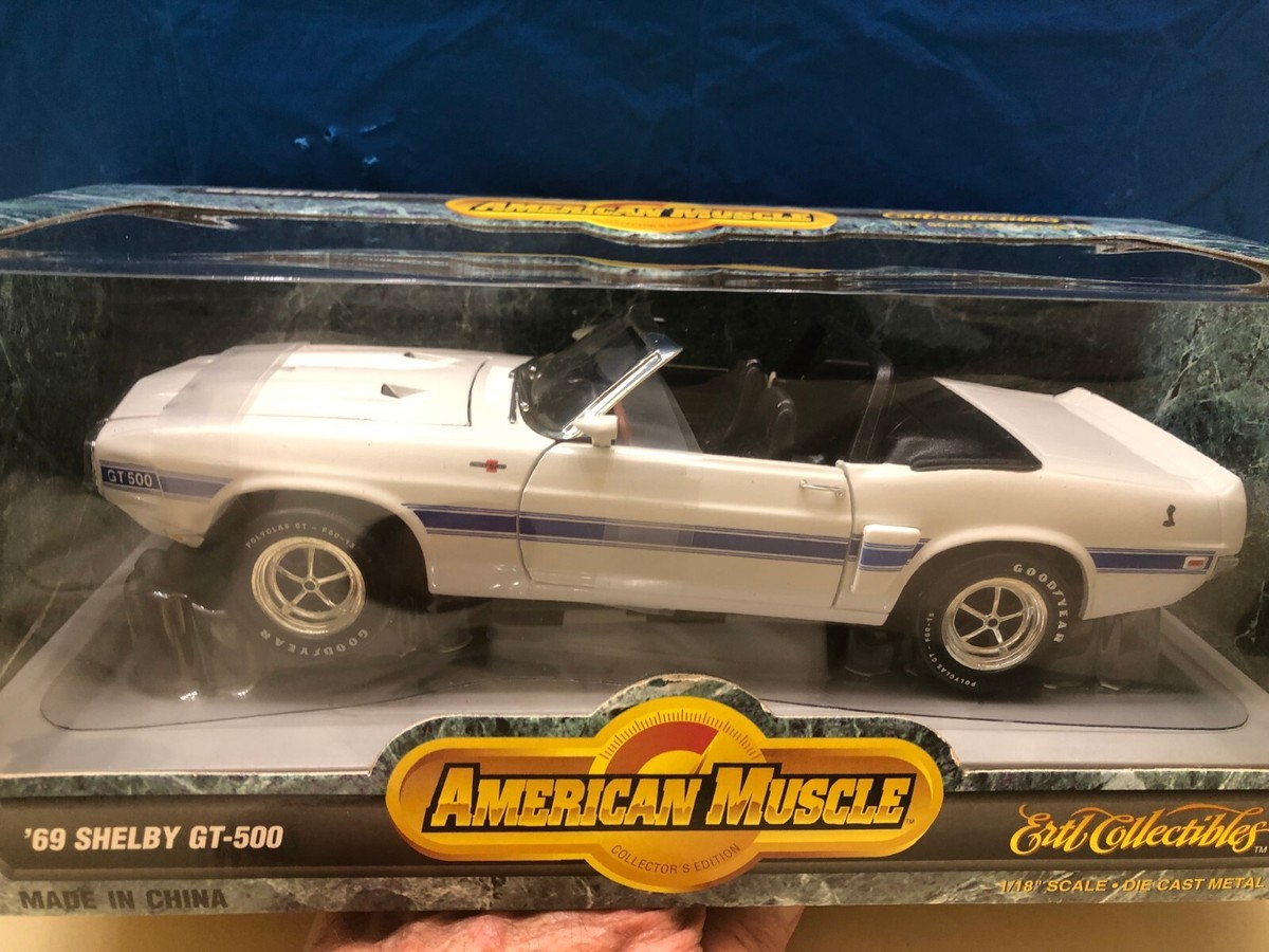 1969 MUSTANG SHELBY GT-500 CONV WHITE ERTL 1/18 AMERICAN MUSCLE