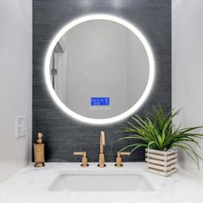 LED Lighted Wall Mounted Frameless Smart Bluetooth Music Call Bathroom Mirror