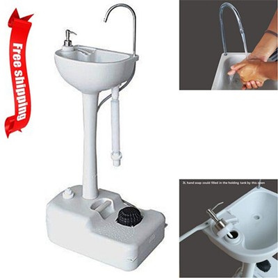 Removable Wash Basin Faucet Sink Tank Water Portable Tiolet White