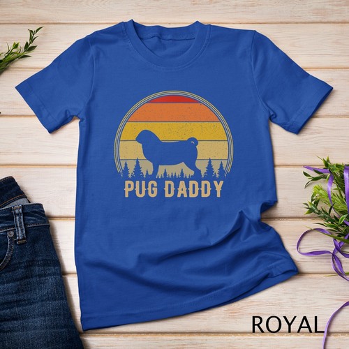 Mens Pug Daddy Dog Funny Pug Dad Puppy Dog Father T-Shirt Unisex T-shirt - Foto 12 di 15