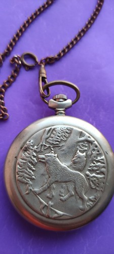 1980s Molnija "Wolves" Vintage Pocket Watch mechanical 18 Jewels USSR 3t - Picture 2 of 5