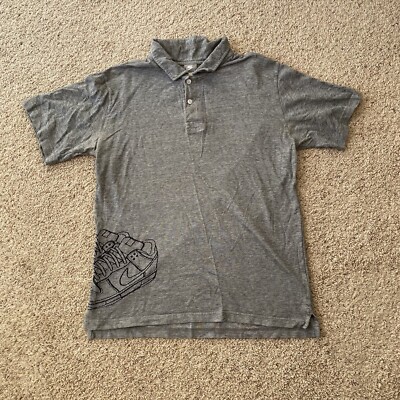 Nike SB Dunk Polo Shirt Gray Sz Large 