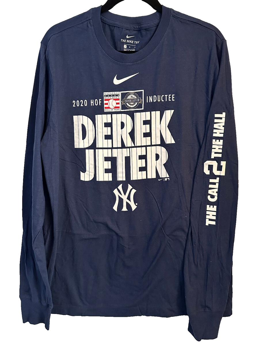New York Yankees Derek Jeter Nike 2020 MLB Hall of Fame Long Sleeve Tshirt  med