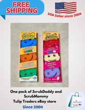 Two pack Scrub Daddy Mommy Sponges Dish Scrubber Non-Scratch 6-PK Kitchen Bath