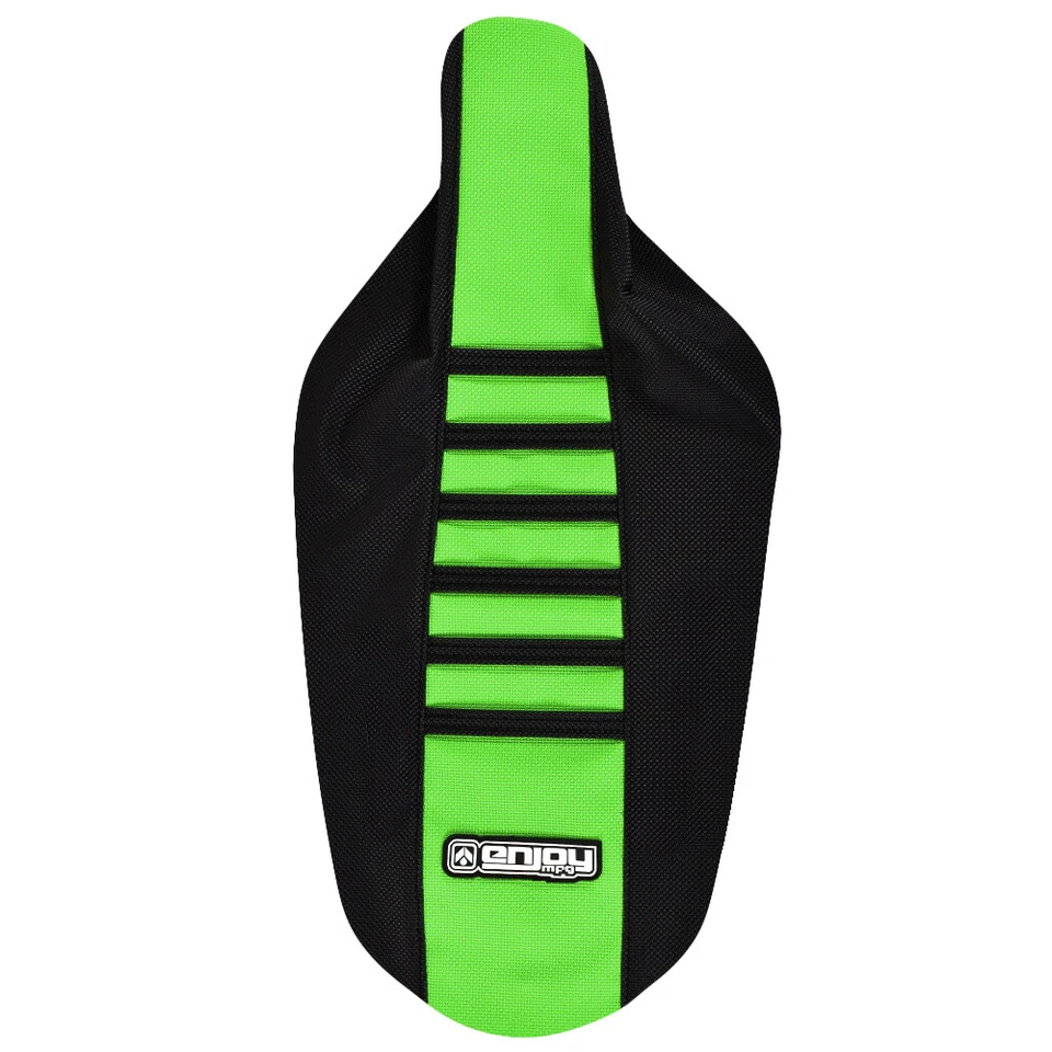 2001-2013 KAWASAKI KX 85 100 Seat Cover Enjoy Mfg BLACK / GREEN / BLACK RIBS #63 - Image 4 of 4