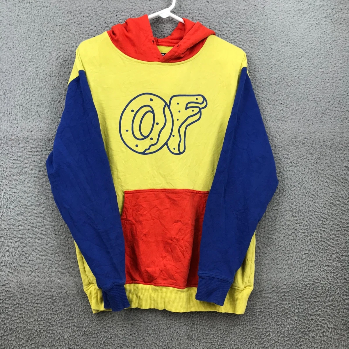 Odd Future Sweater Adult Medium Yellow Color Block OFWGKTA Donut Hoodie 35261