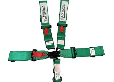 SFI Date 2026 Green 5 Point 3'' Wide Safety Race Harness Seat Belt Kit SFI 16.1