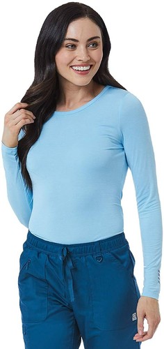 Maevn 6709 Under Scrub Tee Round Neck Long Sleeve Knit Medical Sizes XS to 3XL - Picture 8 of 12
