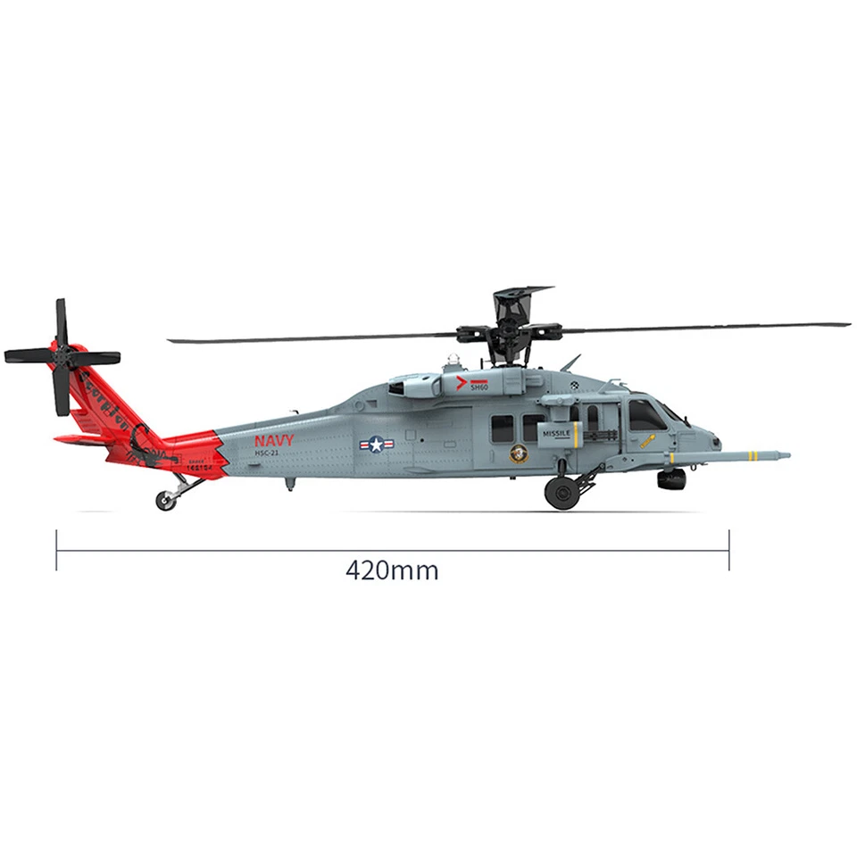 YXZNRC F09-H RC Helicopter 1:47 SH60 2.4G 6-Axis Gyro 8CH GPS Brushless Motor - Image 4 of 4