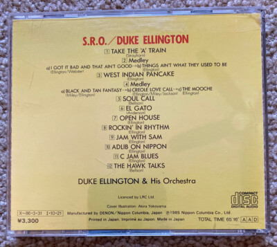 DUKE ELLINGTON - S.R.O. - CD Japan 1985 Nippon Columbia 33C38-7680