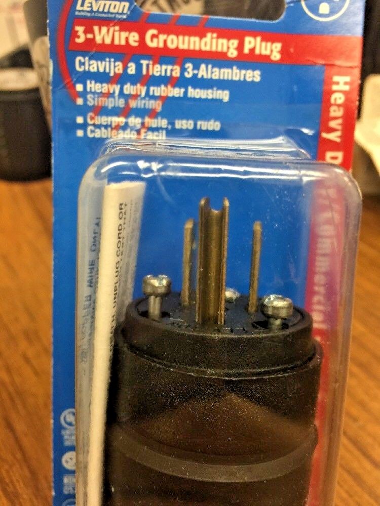 (K) LEVITON 3Wire Grounding Plug 515PR Box Of 4 eBay
