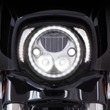 CIRO LED Fang Headlight Bezel w/ Running Lights Black 45201