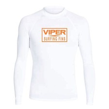 Viper Surfing Fins Long-Sleeve Rashguard-WH/OR-L