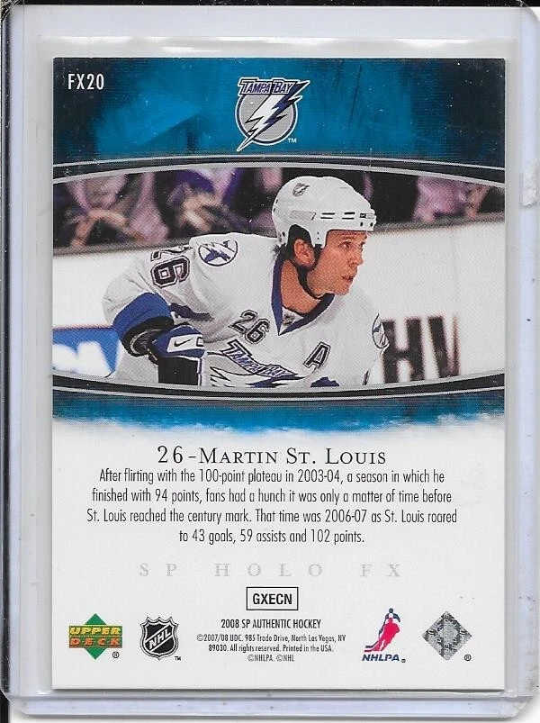 2007-08 SP Authentic Martin St.Louis Holoview FX # FX20 - Image 2 of 2