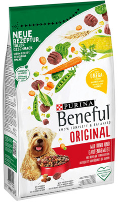 PURINA Beneful Hundefutter Trockenfutter Brocken Kroketten Rind & Gemüse 12 kg