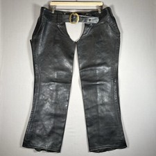 Vintage Handmade Purple Hog Leather Chaps Solid Brass Buckle - Yuba City E