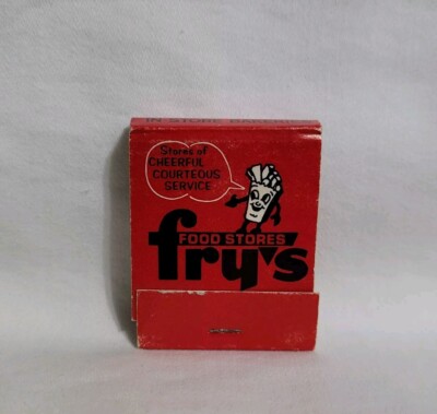 Vintage Matchbook Fry's Food Stores Grocery Market Advertising Matches Full