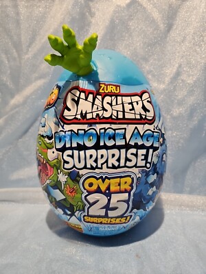 ZURU Smashers Dino Ice Age Surprise Egg Over 25 Surprise Blue Egg w/ Green Claw
