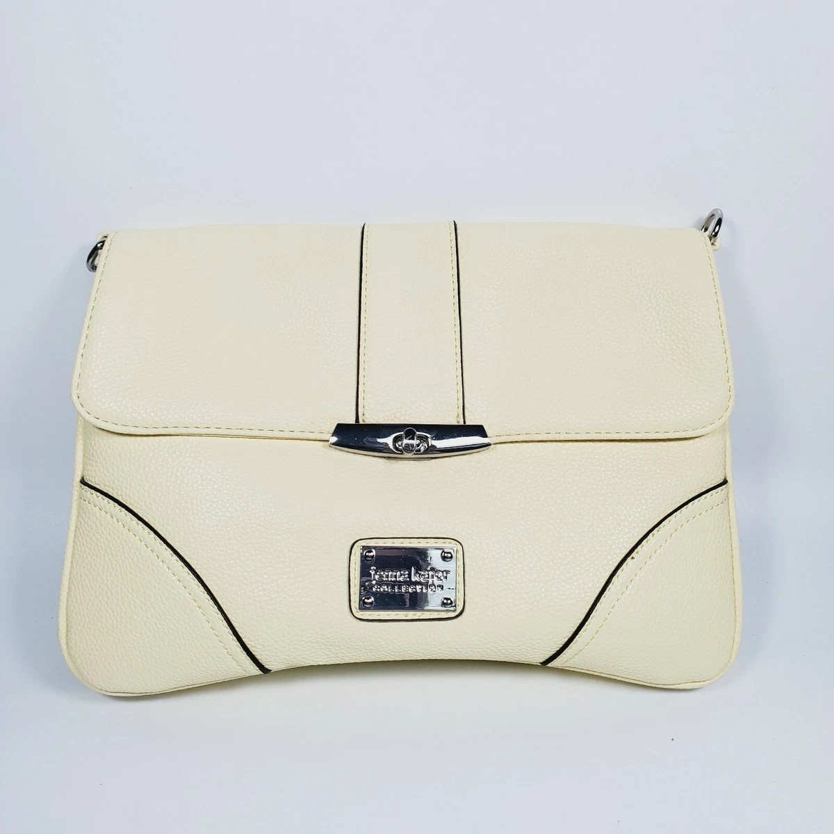 Jenna Kator Collection Cream Vegan Leather Purse Shoulder Bag Crossbody Adjust