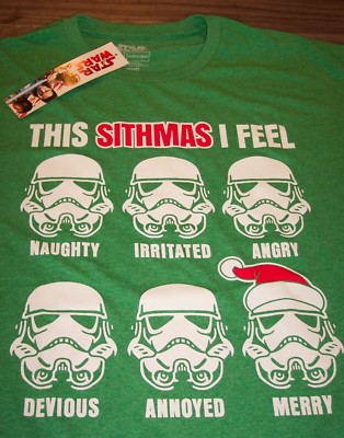 FUNNY STAR WARS STORMTROOPER CHRISTMAS T-Shirt MENS MEDIUM NEW w/ TAG