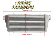 Aluminum Turbo Intercooler 2.2'' In/Outlet Front Mounted Universal 23''X8''X3''