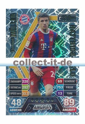 Match Attax Extra 14/15 - 601 - Thomas MÜLLER- Hattrick Held