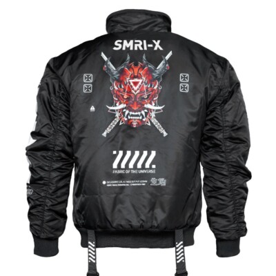 Fabric of the Universe Small Black Smri Bomber Jacket - New with