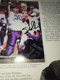 Steve Emtman FOOTBAL IMMORTALS AUTOGRAPH SIGNED Page BX822