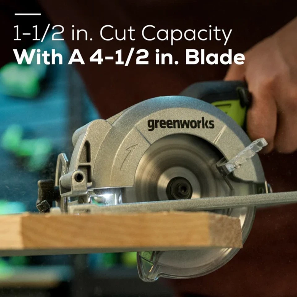 Greenworks 24V 4 1/2 inch Cordless Circular Saw CRG401 - Tool Only - Image 3 of 4