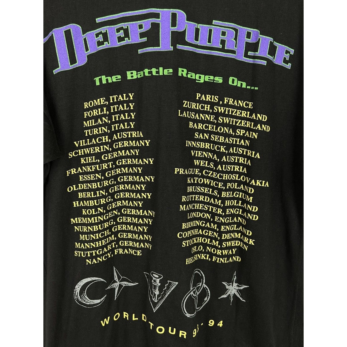 90s Vintage Deep Purple World Tour 1993/94 Dragon Single Stitch T